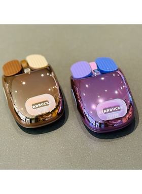 星巴克Lofree洛斐联名无线办公充电无线蓝牙鼠标棕色紫色