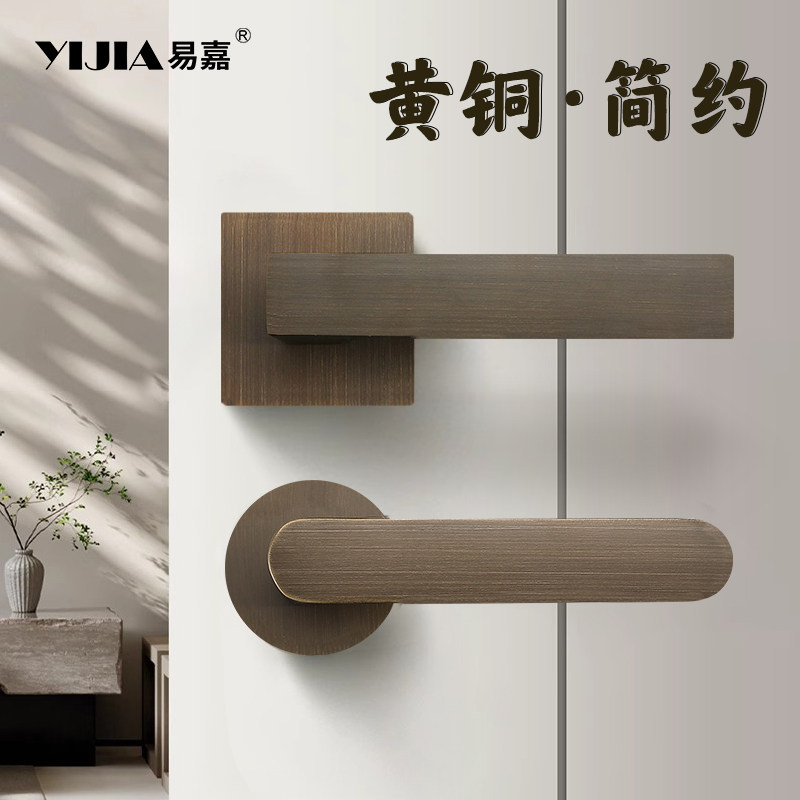 黄铜室内门锁咖啡古铜色门锁把手