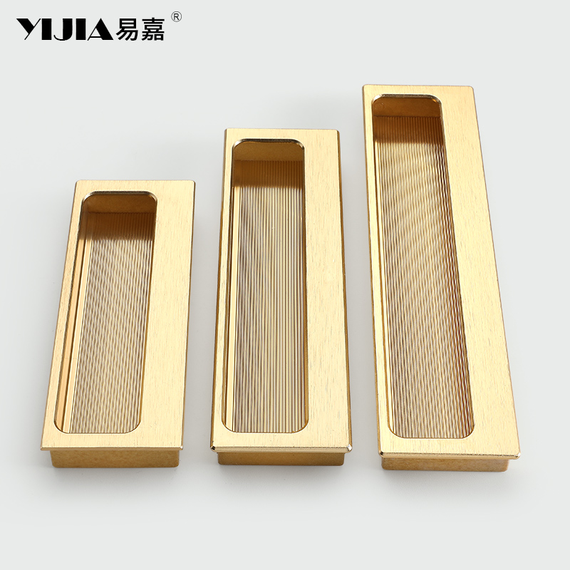 嵌入式高档柜门茶几抽屉拉手金色橱柜衣柜内嵌式隐形暗装门把手