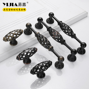 美式立柜衣柜门拉手欧式橱柜浴室柜抽屉柜子壁橱镂空鸟笼厨门把手