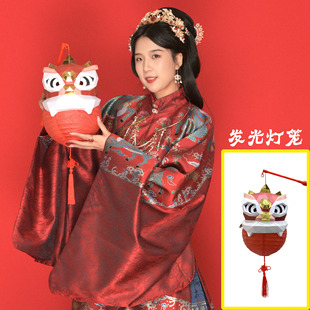 兔年国潮醒狮新年手工diy折纸玩具礼物儿童虎头帽舞狮元宵小灯笼