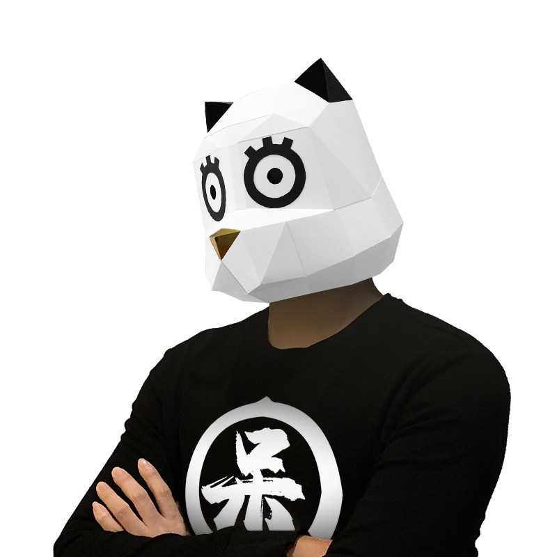 十二生肖狗头面具成人手工diy折纸制作个性呆萌搞笑搞怪派对头套