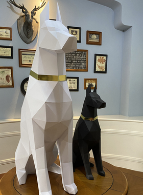 大型杜宾犬轻奢风乔迁新居摆件