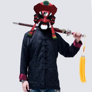 潮汕游神头套京剧脸谱面具川剧变脸傩戏舞祭祀diy折纸全脸中国风