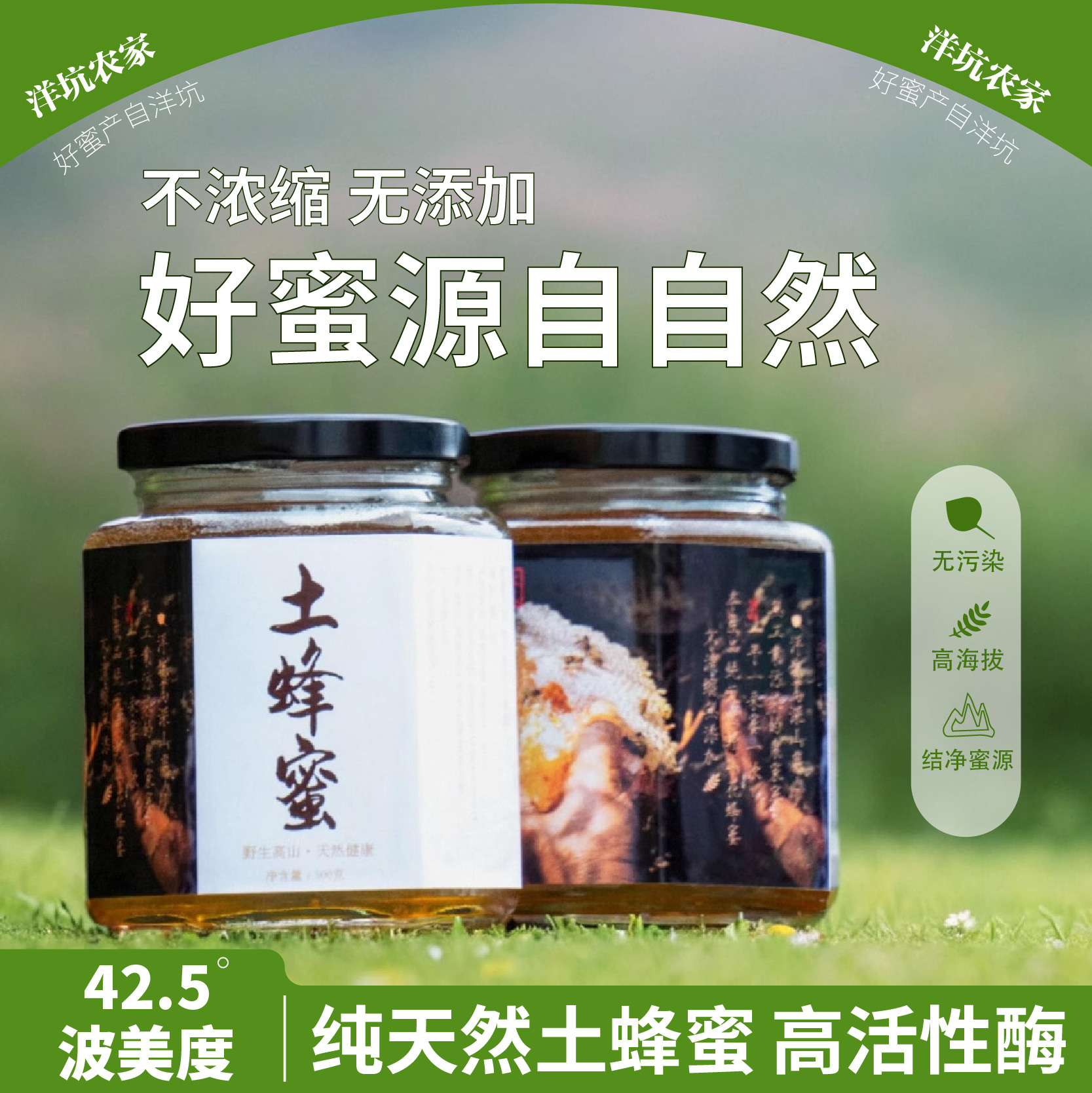 南方深山土蜂蜜野生纯正天然百花蜜正宗农家高活性成熟封盖原蜜