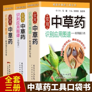 全新正版 常用中草药识别应用图谱全3册 药用部位 功效主治 精致中草药工具丛书 中药学习 中药材辨别 本草纲目中医入门经典口袋书