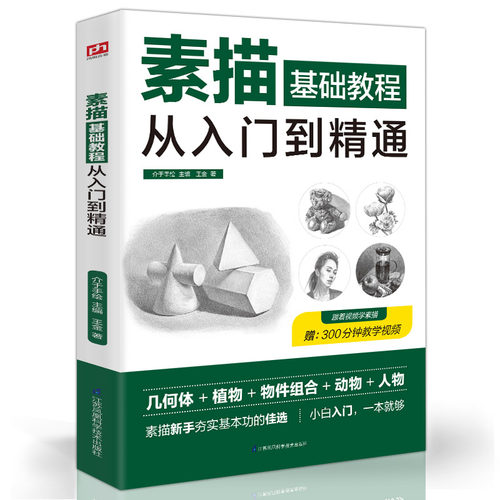 正版 赠视频素描零基础教程从入门到精通初级教程材书籍者铅笔手绘画画册本从单个体石膏几何体成人美术的诀窍临摹范本