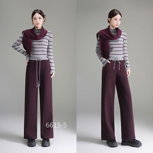 新款 直筒裤 窄版 秋冬高腰显瘦垂感宽松大码 6615 阔腿裤 卡里卡女裤