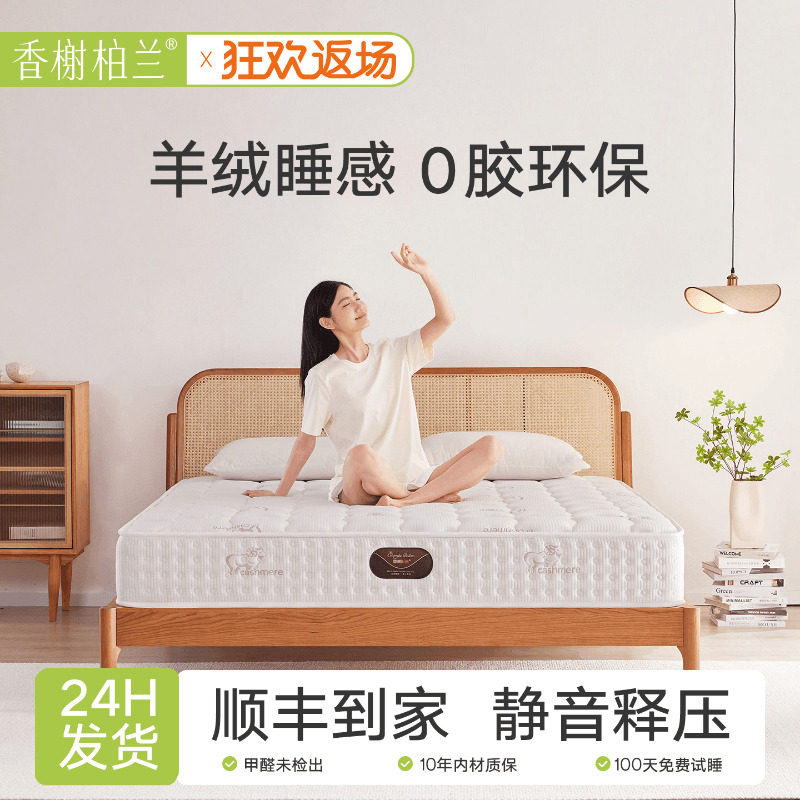 床垫家用卧室席梦思乳胶椰棕儿童袋装独立静音弹簧床垫厚20cm公分