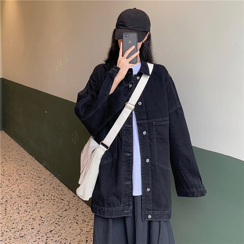 New Korean version retro versatile net red denim jacket girl student loose jacket fashion