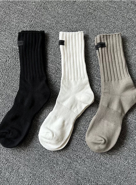 ARMOR MADNESS 高级感袜子粗针纯棉袜百搭纯色袜中长筒袜子男女