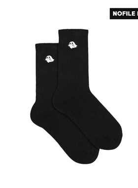 NOFILE LIFE 24SS 简约卡通幽灵刺绣袜子长筒袜纯棉袜子