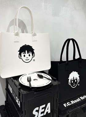 NOFILE LIFE 毛毡托特包大容量手提包男女纯色百搭情侣小众字母包