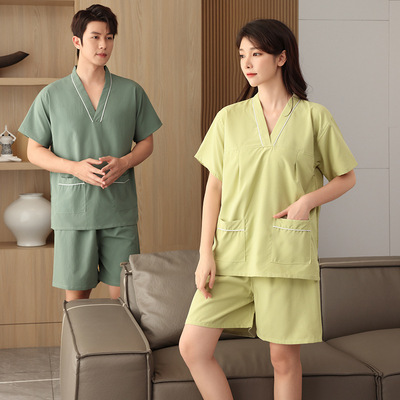 天丝棉汗蒸服女情侣款大码男桑拿服足疗洗浴衣按摩服酒店养生睡衣
