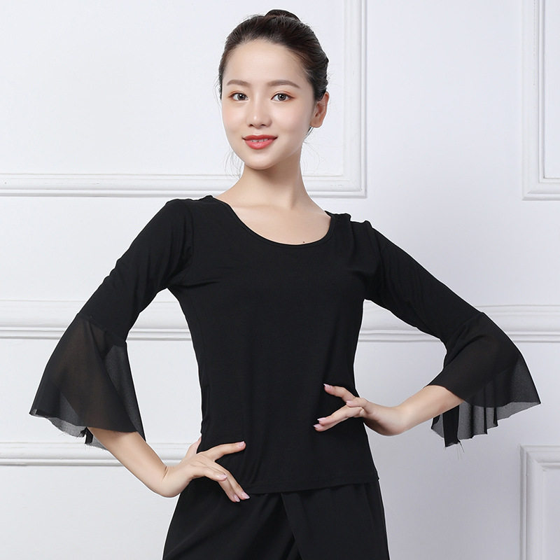 莫代尔舞蹈服喇叭上衣上衣瑜伽