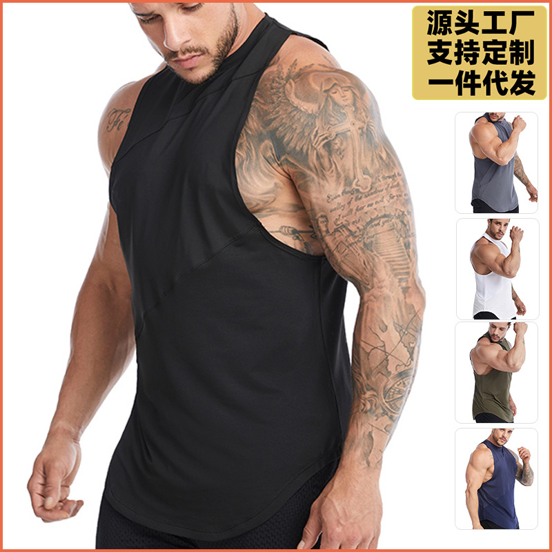 2025运动背心男款大码宽松健身服户外训练篮球跑步暴汗速干背心