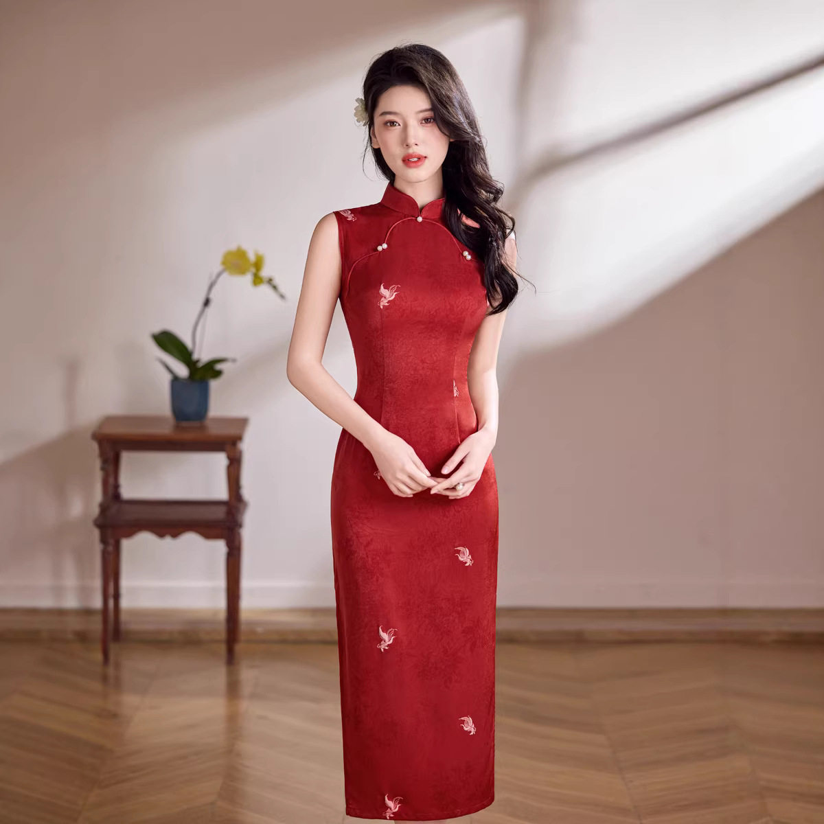 红色旗袍2026年新款气质复古年轻款新娘订婚敬酒服连衣裙女新中式