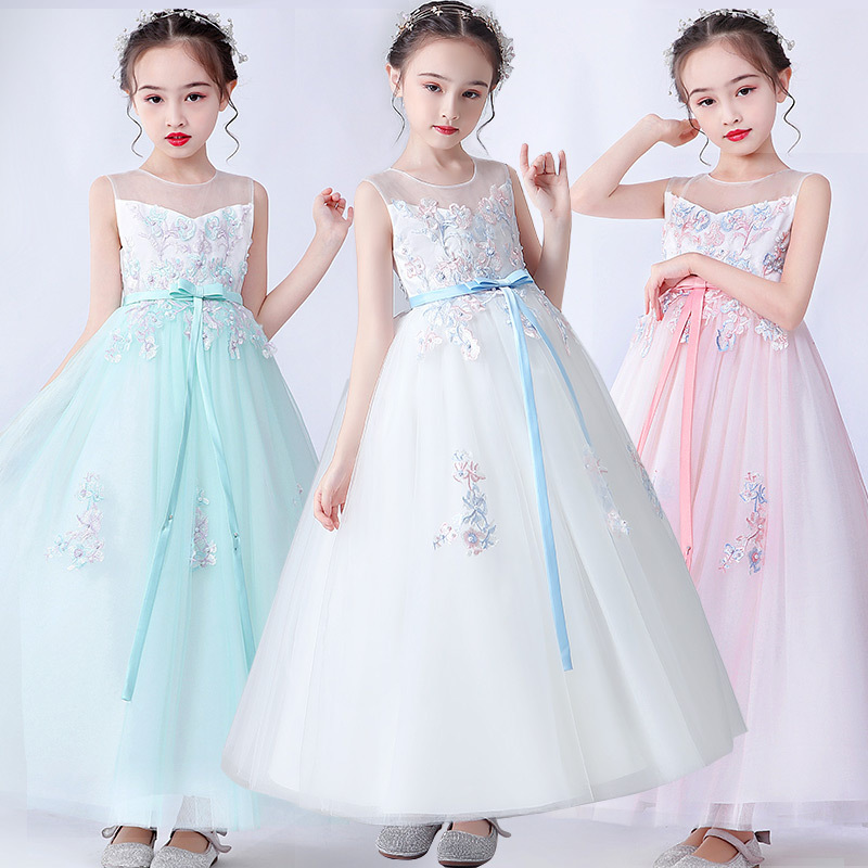 儿童礼服周岁礼服裙女童连衣裙夏季女孩表演服演出服晚礼服花童