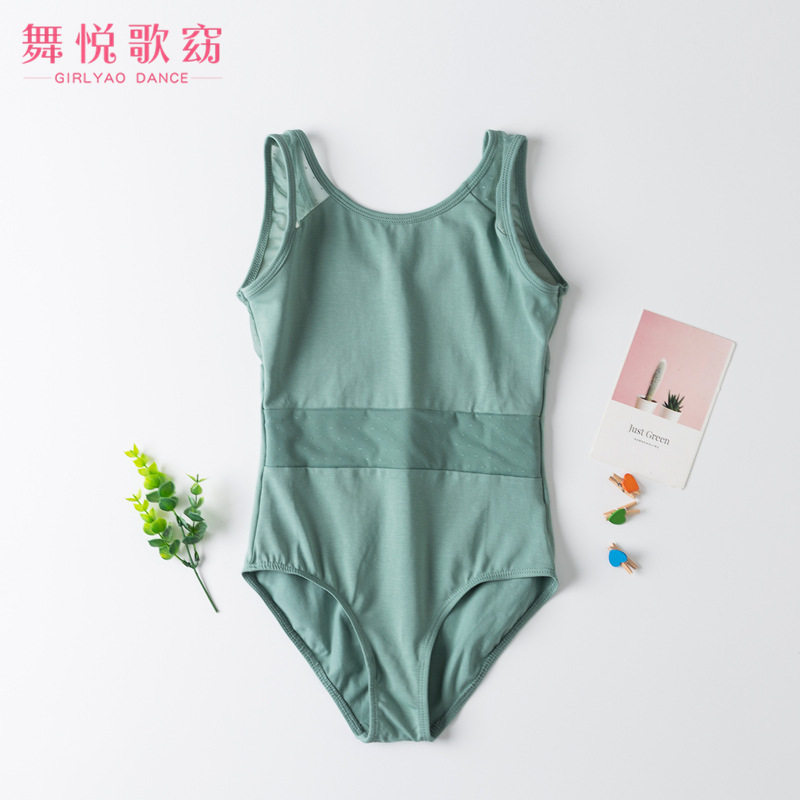 夏新款蕾丝棉拼接背心儿童舞蹈练功服中国舞芭蕾民舞形体考级跨境