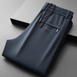 高端不粘灰运动裤2026秋冬款加绒男士休闲裤子宽松直筒秋季卫裤