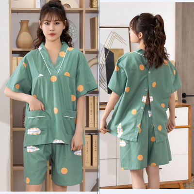 艾灸服棉质开扣男女理疗短款按摩