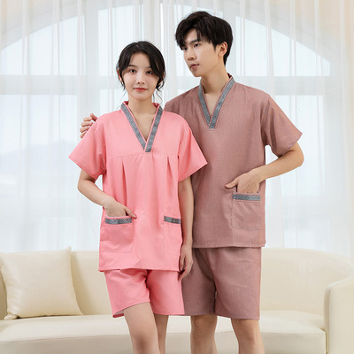 2025新款贡缎男女情侣家居服浴服睡衣汗蒸服洗浴服韩版洗浴酒店