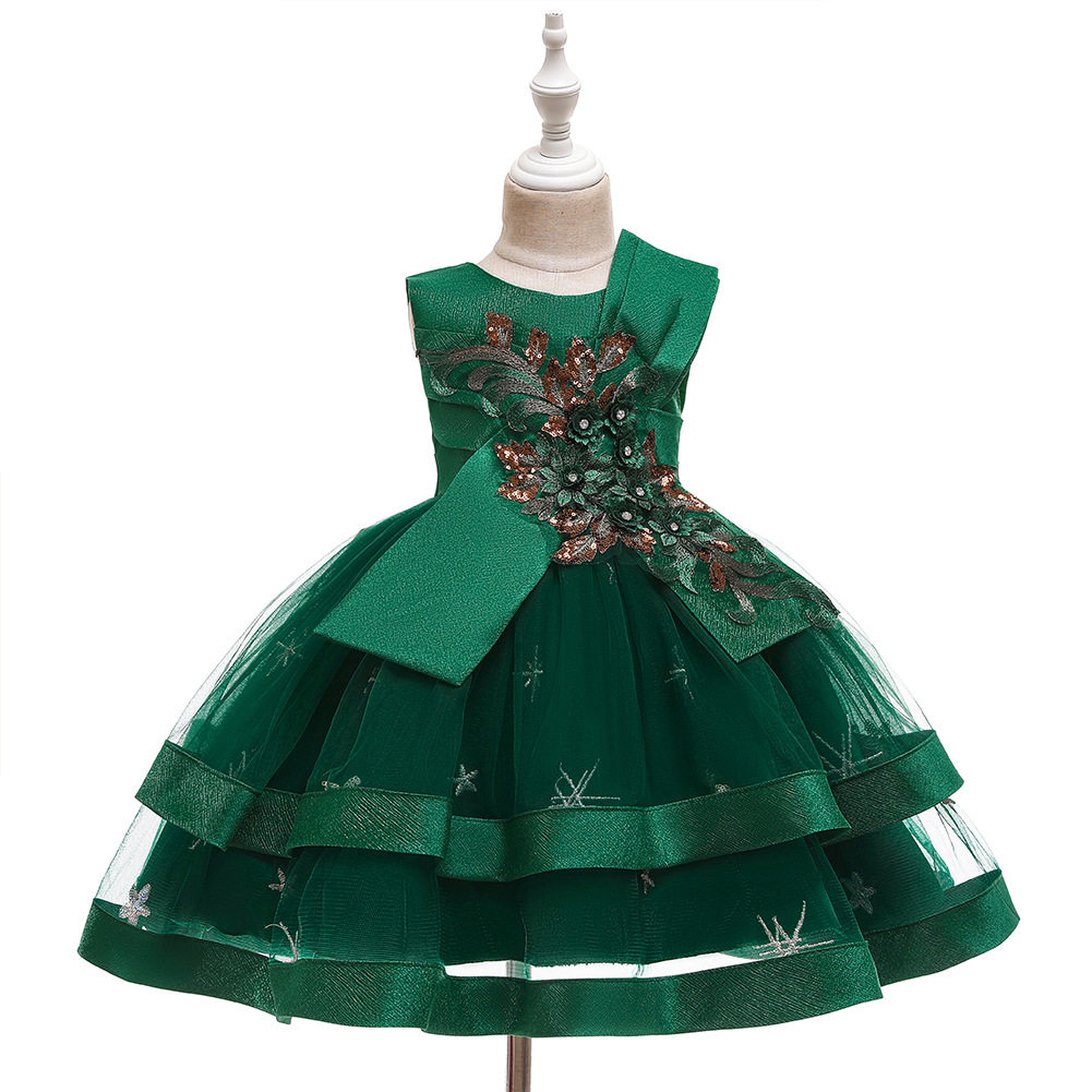 2026新款跨境儿童礼服女童公主蓬蓬裙学校表演小主持人儿童演出服