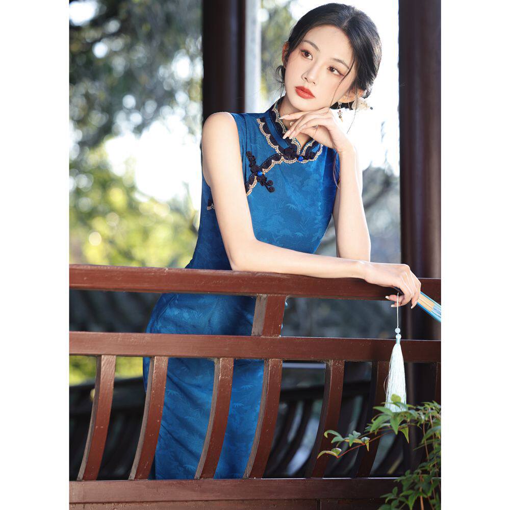 2026夏季显瘦无袖感旗袍年轻款佳斯民国风改良连衣裙礼服女装外贸