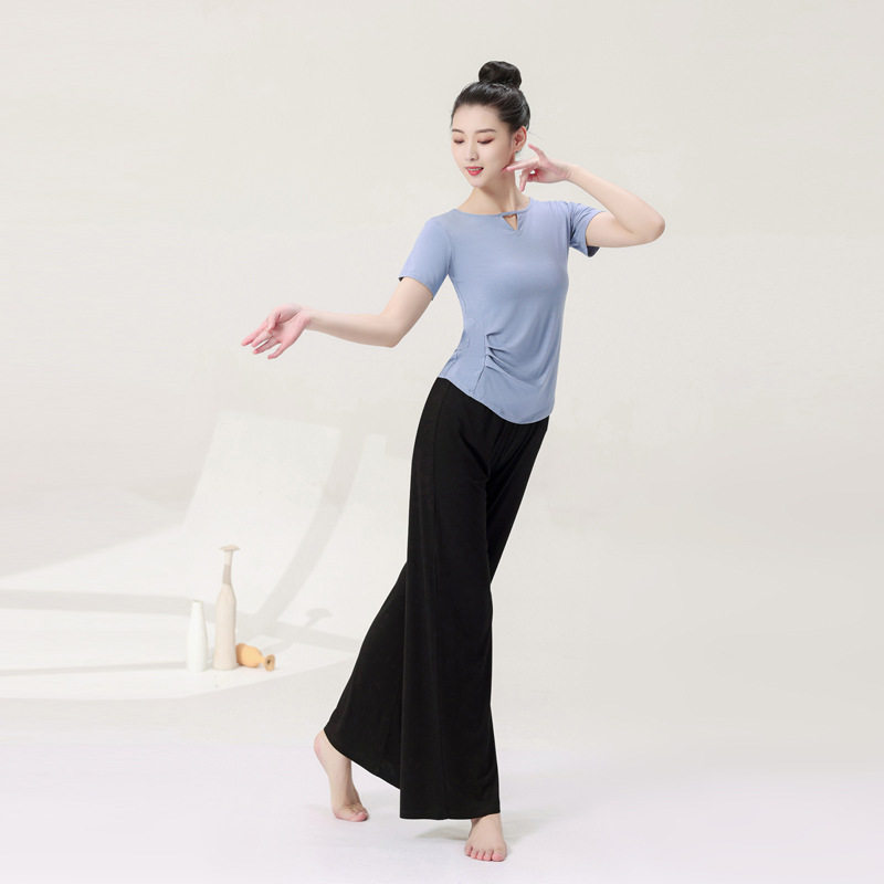 2026舞蹈练功服女成人款上衣短袖拉丁舞服装跳舞形体服莫代尔套装