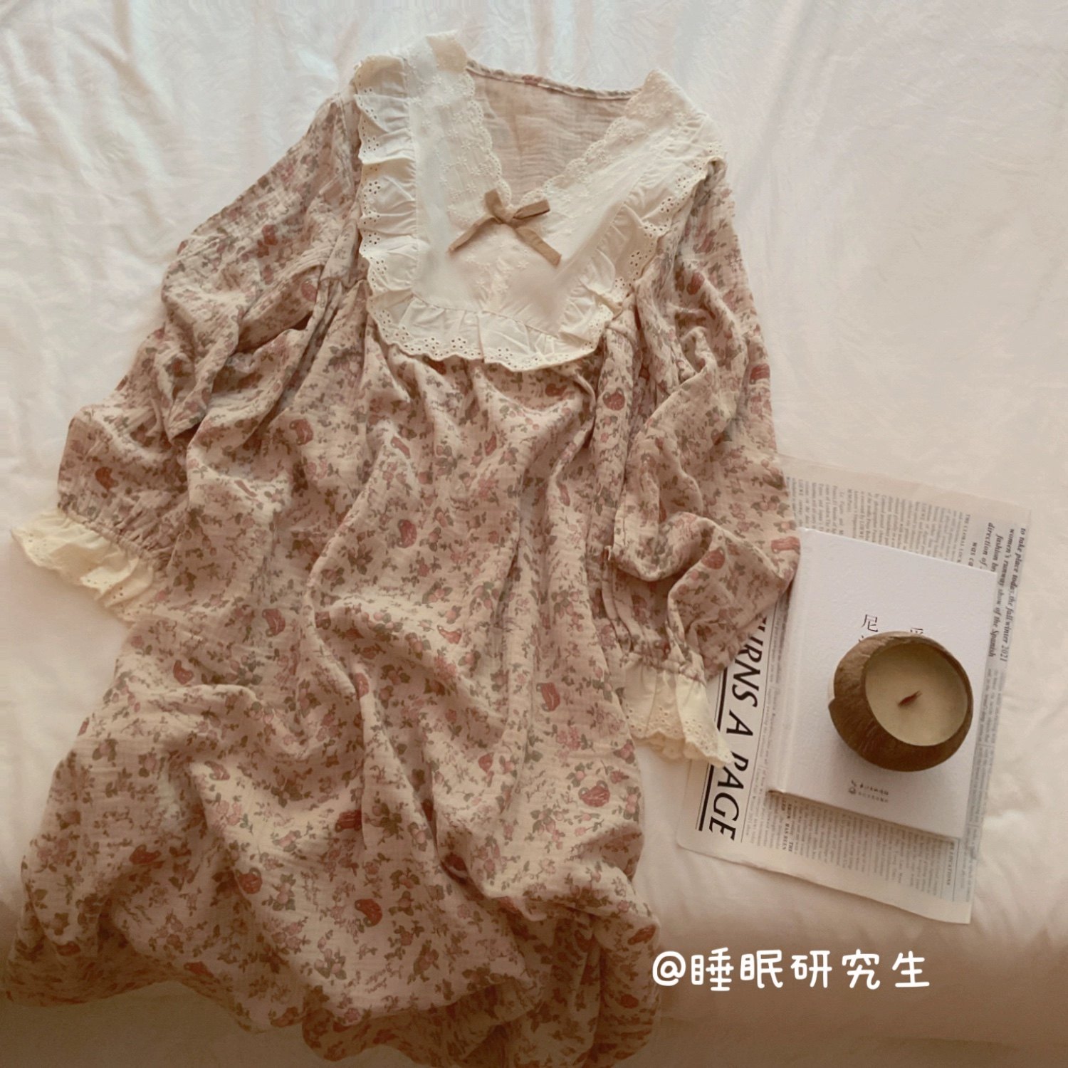 *【弗洛伊德】秋季女睡衣软料婴儿棉双层纱家居服纯棉碎花睡裙,女士内衣/男士内衣/家居服,睡衣/家居服套装,淘宝优惠券,粉丝福利购,淘宝优惠卷