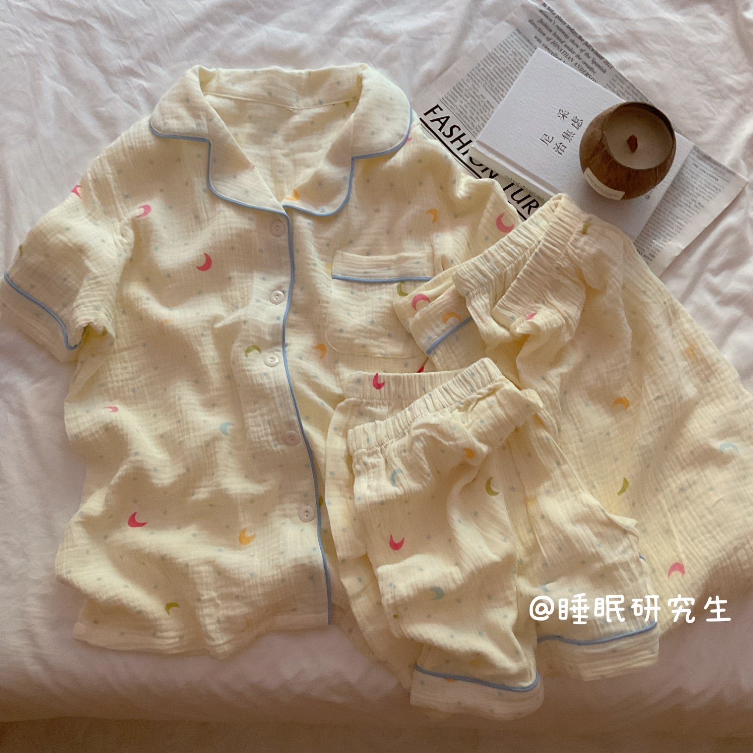 *【睡前故事】秋季女睡衣纯棉套装绉布治愈系婴儿棉超值三件套