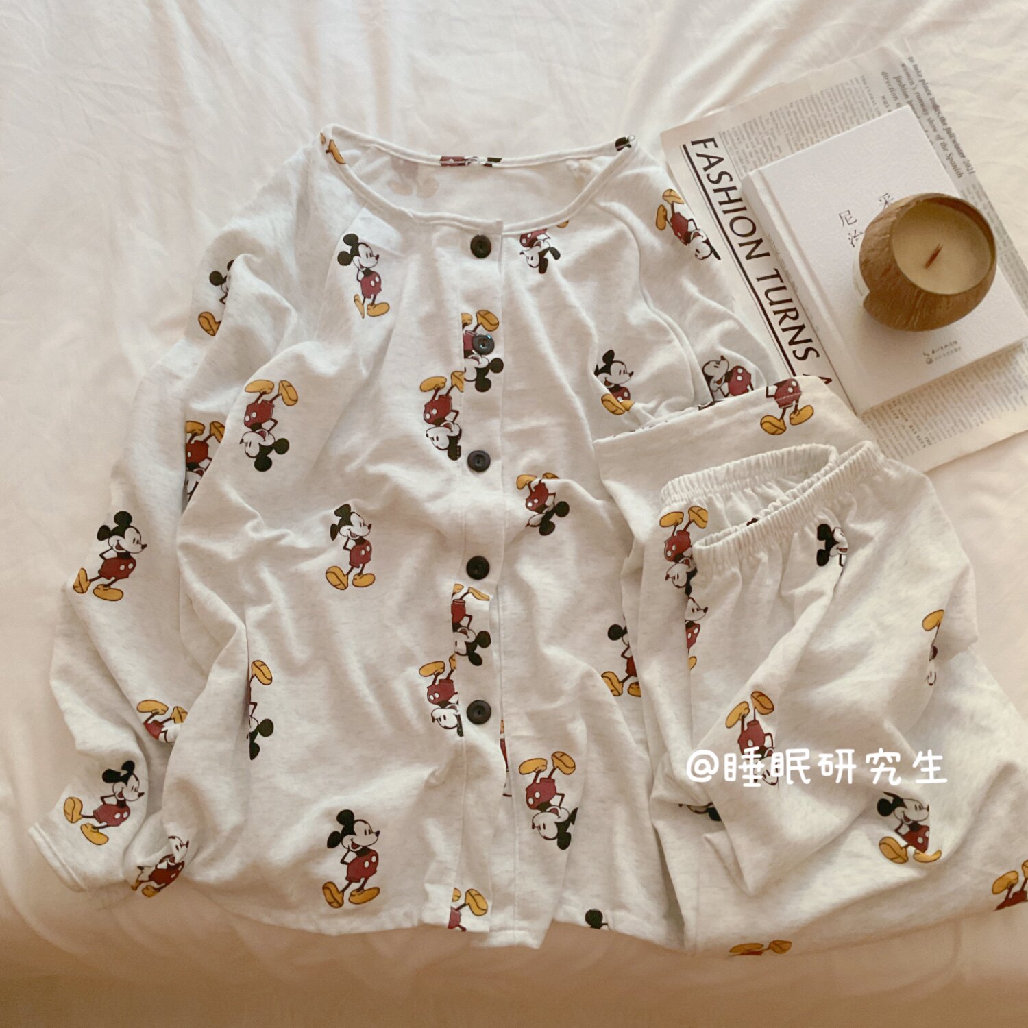 【布拉格少女】秋季女睡衣软料好睡婴儿棉日系家居服纯棉套装米奇