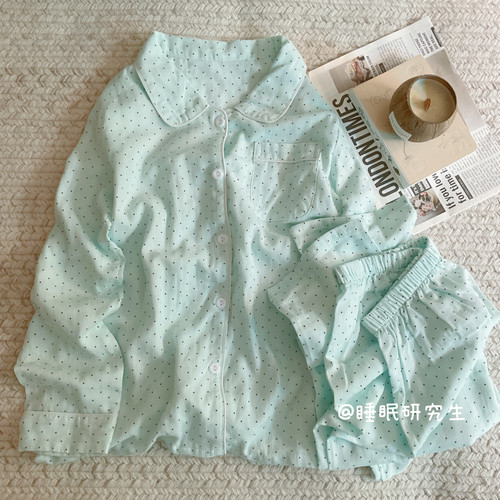 【Rainy小雨点】柔雾纱系列秋季女睡衣软料波点家居服纯棉套装