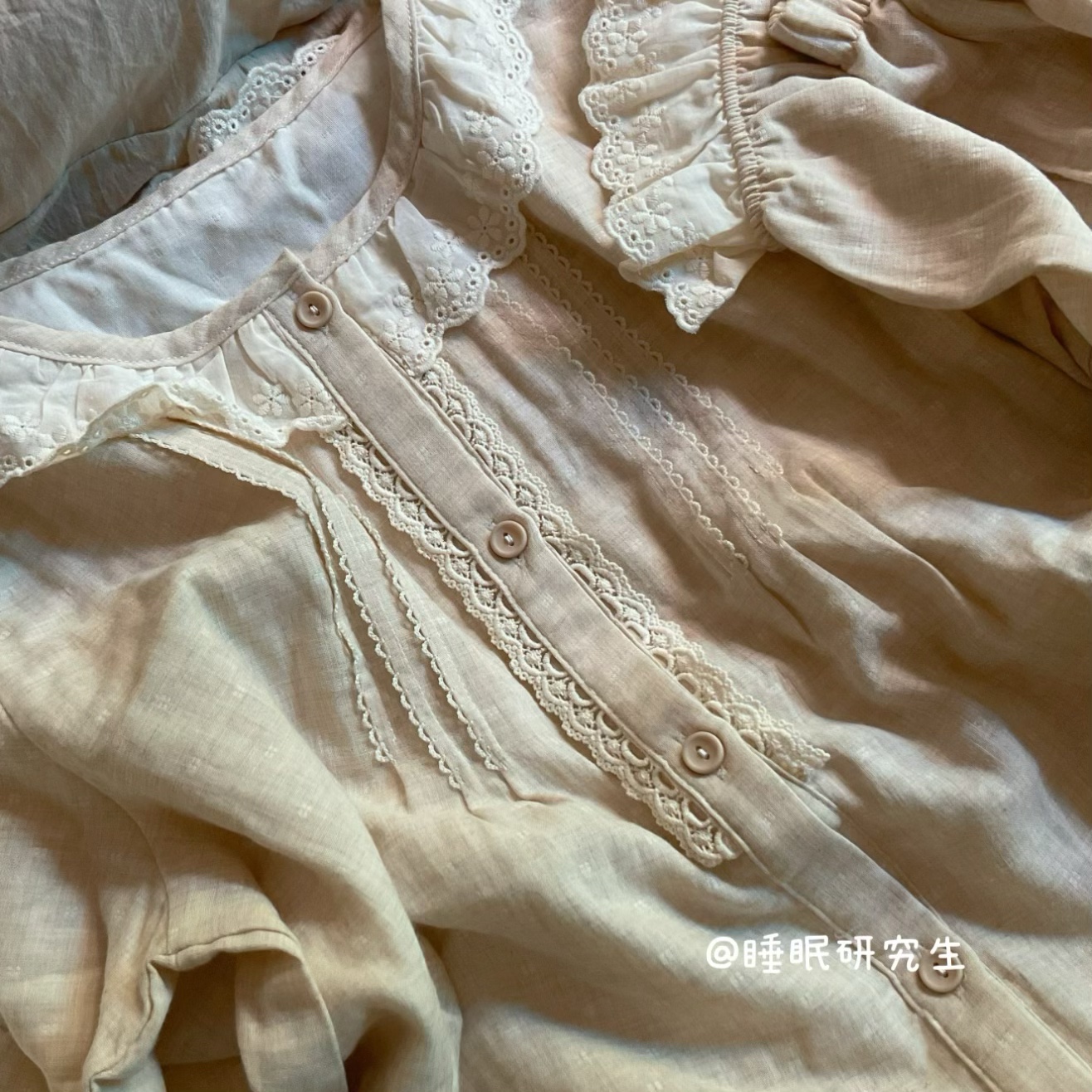 【在京都小住】秋季新款女睡衣纯棉长袖套装婴儿棉软织日系简约