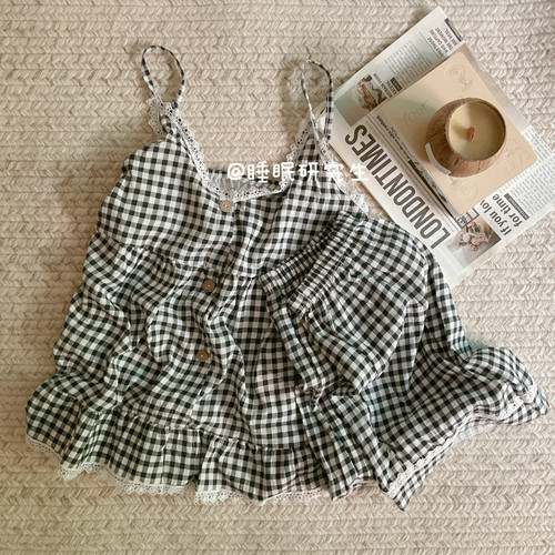 【香草可可】夏季女睡衣清凉软料家居服吊带短裤套装云感系列