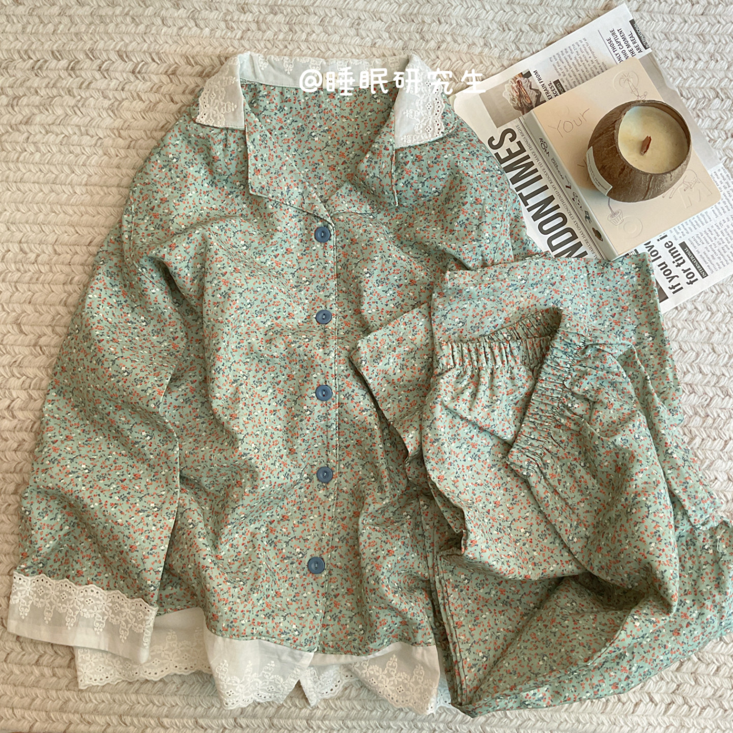 【森林朵朵】春夏季女睡衣软料碎花长袖长裤家居服柔肤纯棉套装