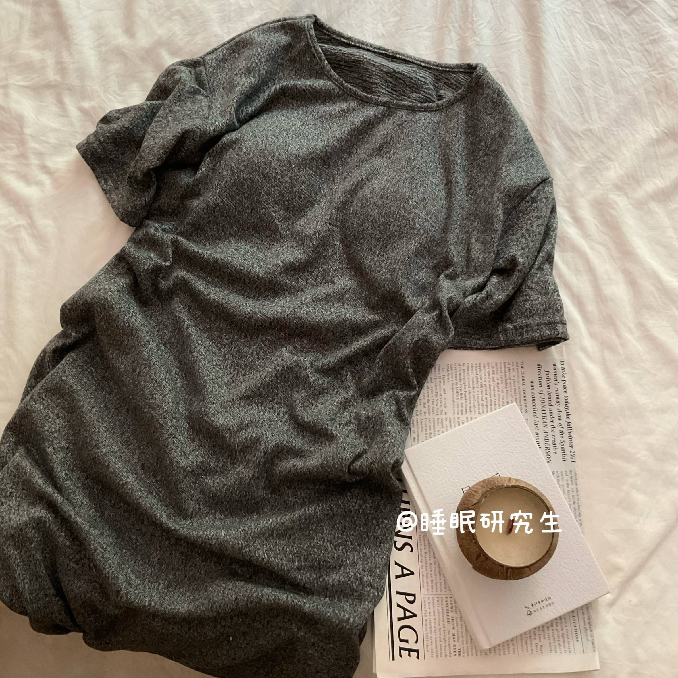 【BASIC丝雾系列】带胸垫夏款女睡裙北欧风极简质感弹力软料针织