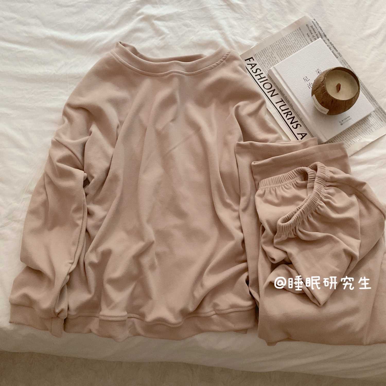 BASIC WEAR 秋冬季情侣睡衣软料德绒简约日系家居服自发热套装