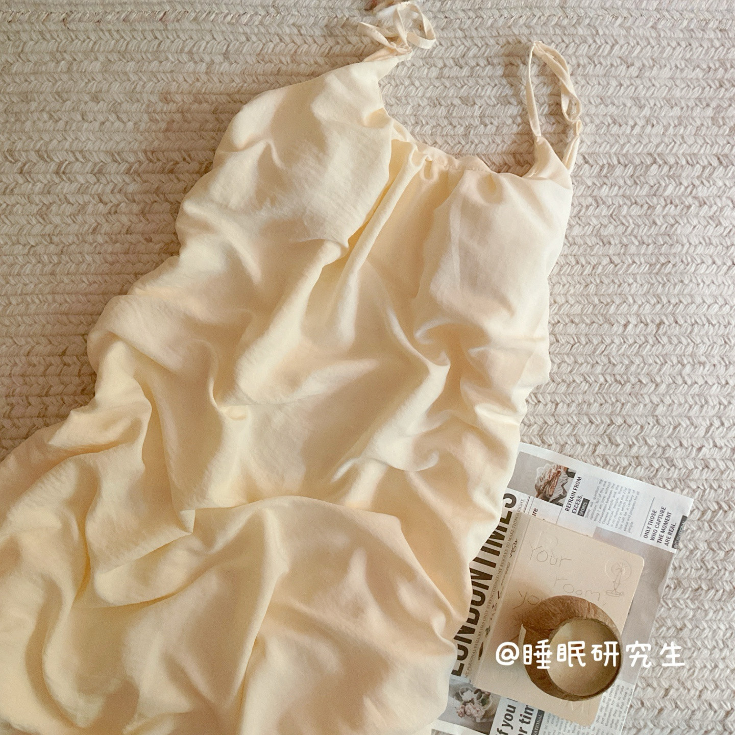 【海盐黄油】小奶皮系列带胸垫软料清凉露背夏季女睡衣吊带睡裙