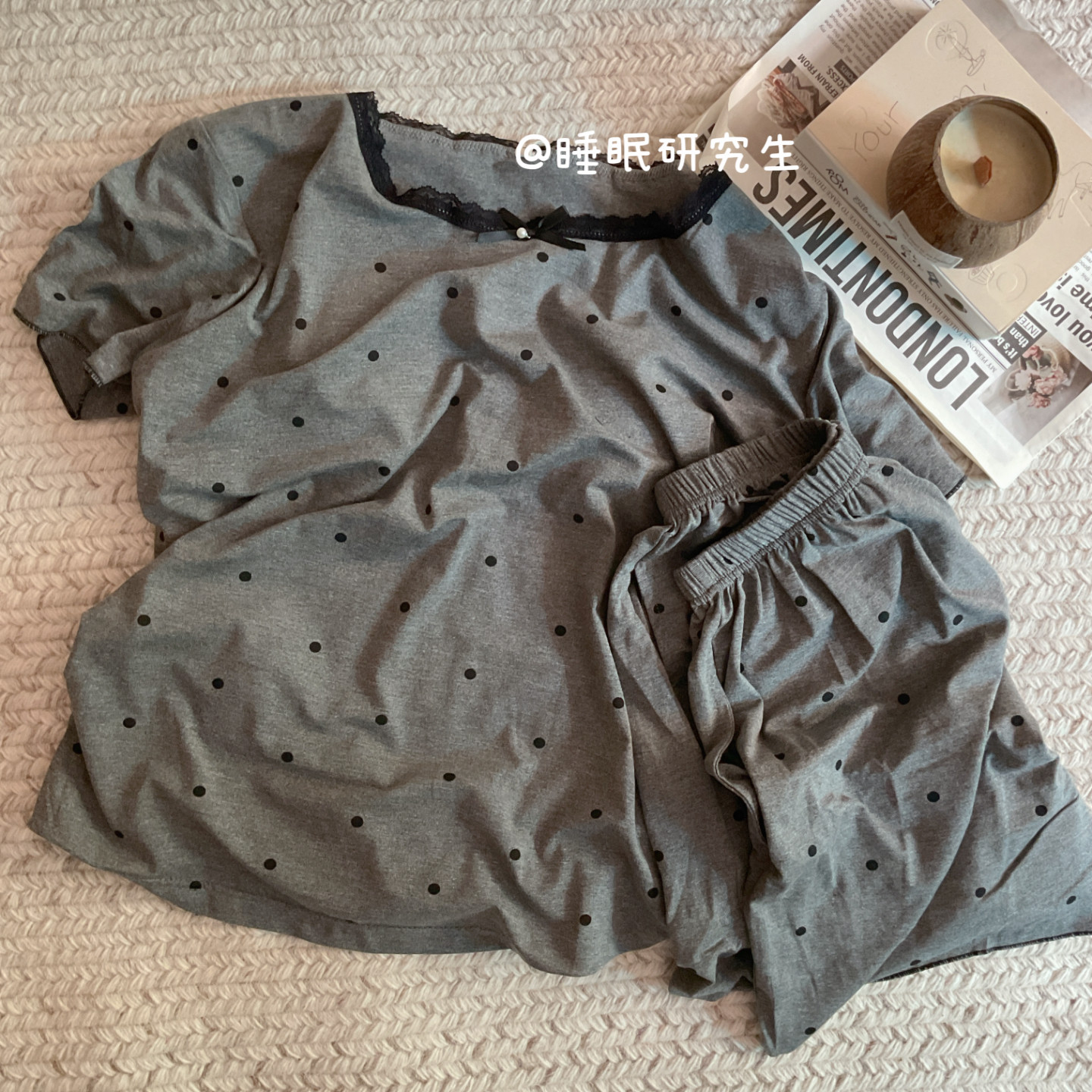【小黑珍珠】带胸垫夏季女家居服软料短袖短裤云感系列双口袋