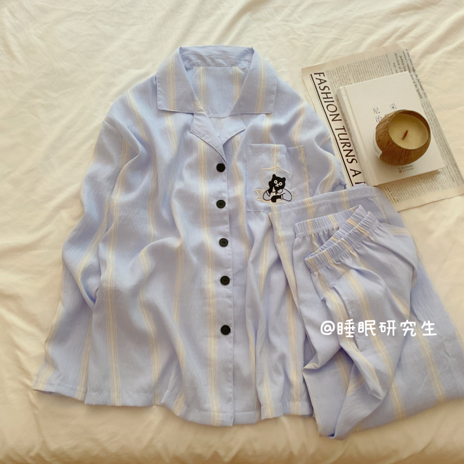 【窗边小煤球】小奶皮系列秋季情侣款睡衣大码家居服套装可外穿