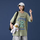 潮牌2021新款男潮流穿搭五分短袖T恤宽松韩版上衣A161-T42-P25，男装T恤，电商A161
