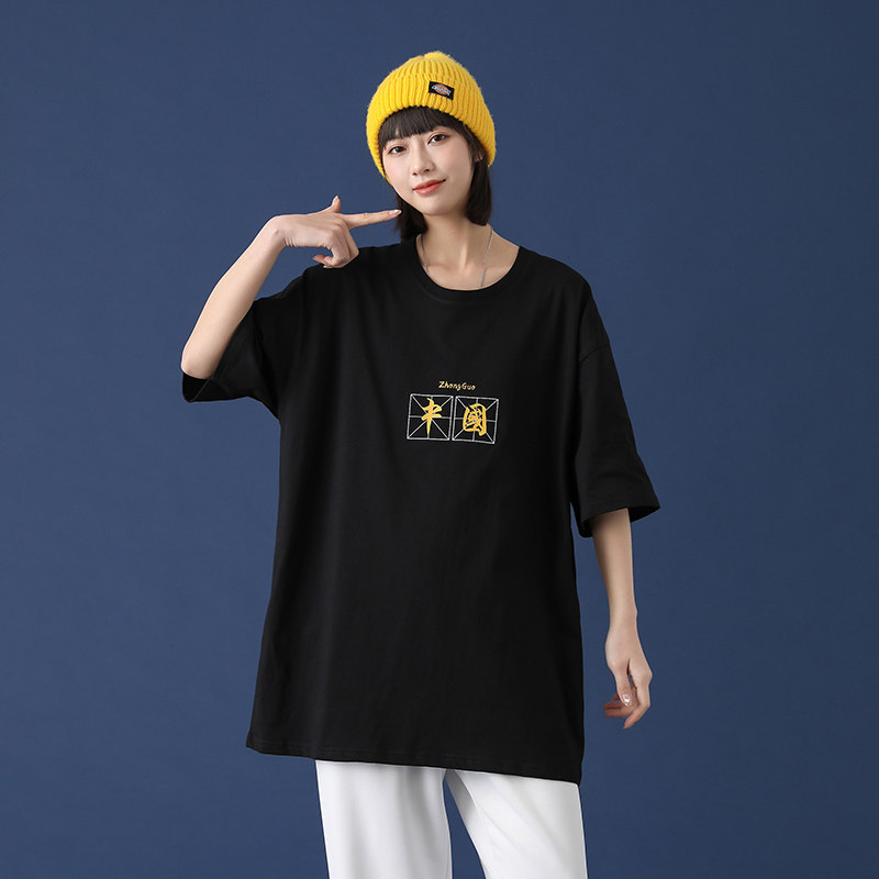 潮牌夏季新款短袖韩版潮流情侣T恤日系ins宽松半袖A161-T43-P25,男装T恤,电商A161