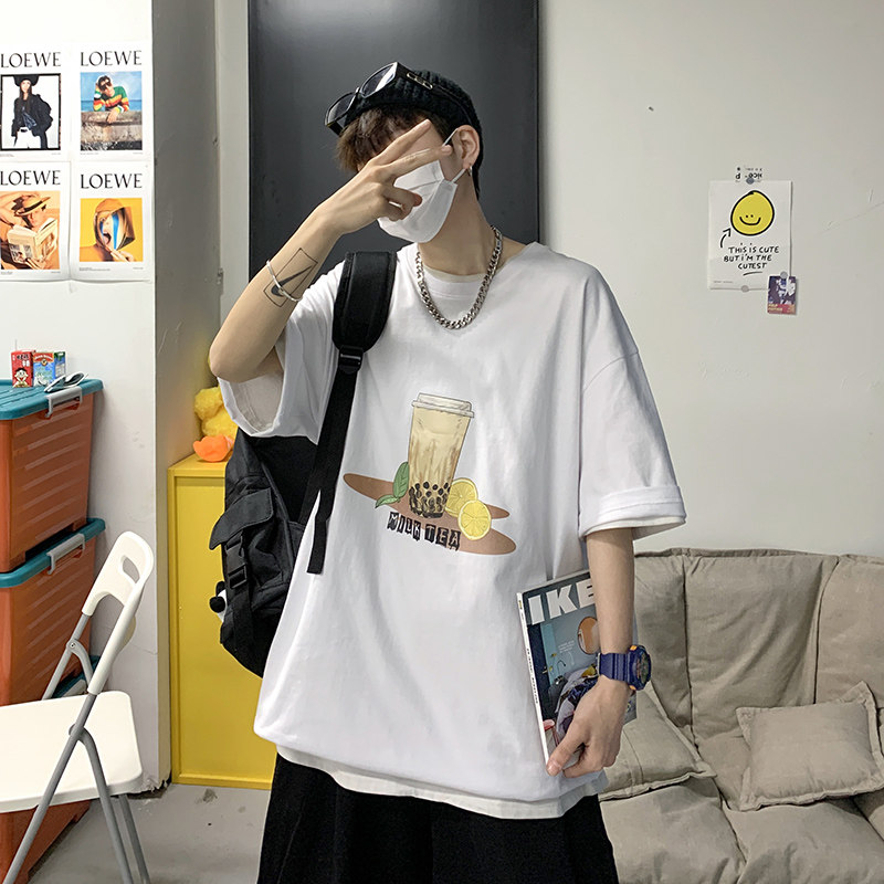 短袖t恤男夏季韩版潮流宽松潮牌ins百搭2021新款衣服A161-T25,男装T恤,电商A161