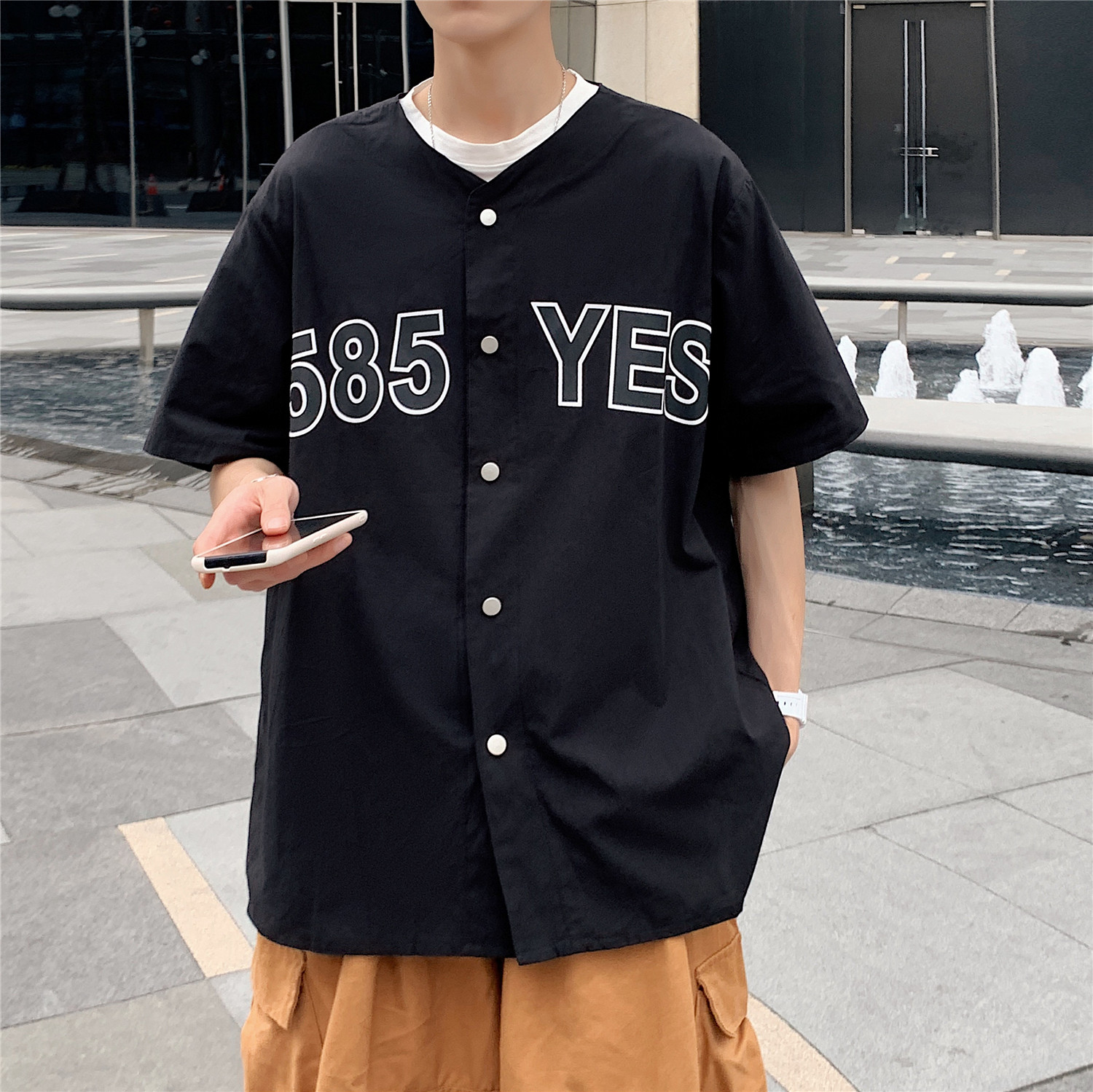 短袖衬衫2021夏季新款青年修身休闲半袖衬衣 DS161-D0585-特图片