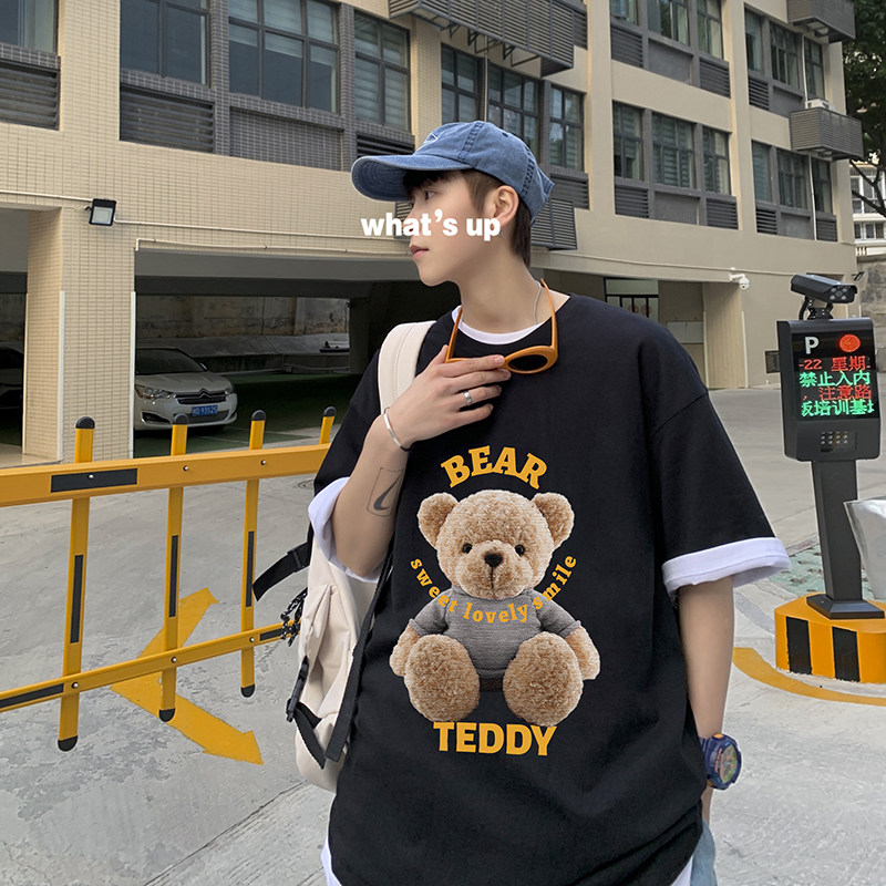 男短袖t恤2021夏季新款韩版潮牌宽松春秋潮流男装A161-T03,男装T恤,电商A161