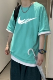 t恤夏潮牌港风ins潮流休闲短袖体恤2021新款宽松体桖A161-T02-P25，男装T恤，电商A161