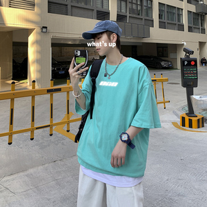短袖男潮牌宽松t恤韩版潮流夏季ins上衣百搭港风半袖A161-T10图片