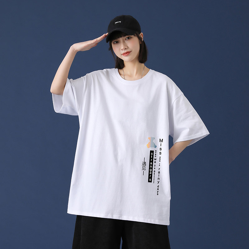 港风短袖t恤宽松百搭bf风半袖体恤韩版潮流ins上衣服A161-T18-P25,男装T恤,电商A161