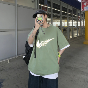 圆领短袖t恤男2021春夏季新款休闲衣服韩版潮流潮牌A161-T02-P25
